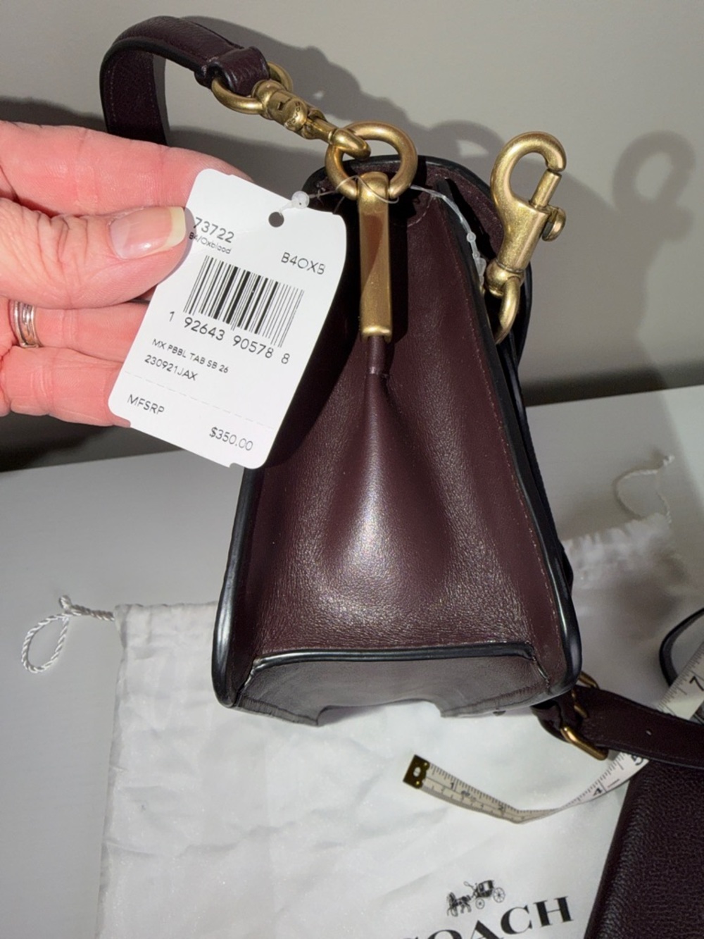 NWT Coach Tabby 26 Crossbody Bag in Oxblood with matching wallet - Picture 9 of 13